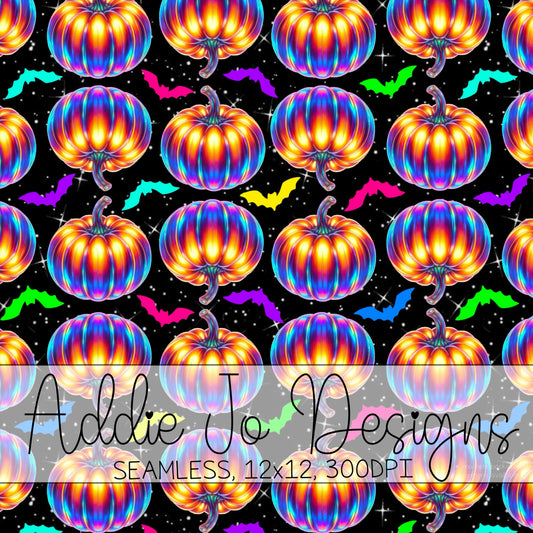 Neon Pumpkins Seamless