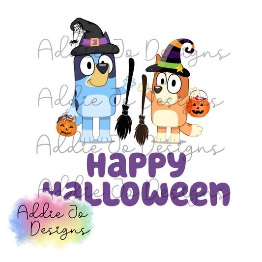 Blue Dog Halloween PNG