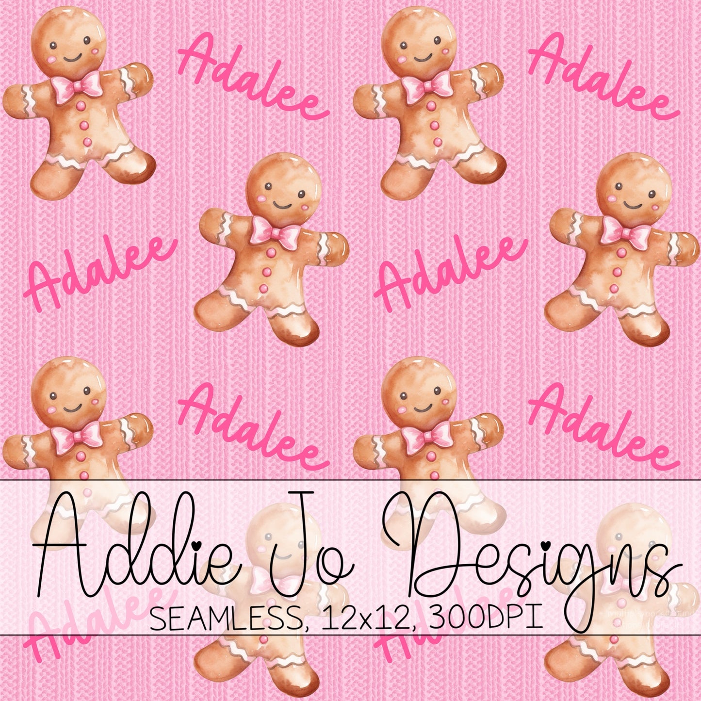 Knit Gingerbread Name Seamless